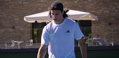 Tomasz Berkieta gra w challengerze ATP 50 w Szymkencie